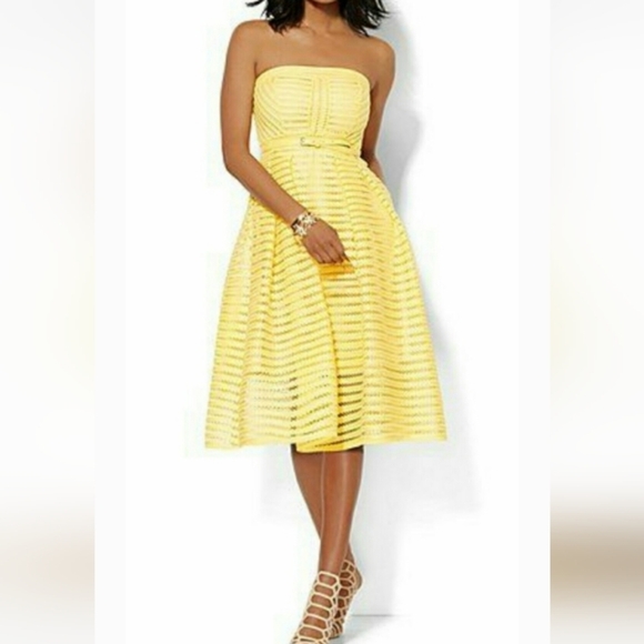 New York & Company Dresses & Skirts - New York & Company Strapless Eyelet Pleated Dress  New With Tags Sz 12